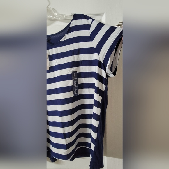 NWT XL Gap White/Navy Striped Blouse - Womens - Picture 4 of 4